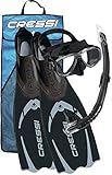 Cressi Pluma / Pluma Bag - Premium Flossen Set, Schwarz/Silber - Schnorchel Set, 43/44