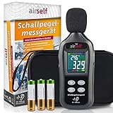 Digitales Schallpegelmessgerät mit buntem Display, 35-135 dB, zur Schallpegel-Messung, inkl. Thermometer und Schutzhülle