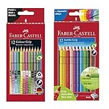 Faber-Castell 201569 Buntstift Sonderfarbset, Colour Grip, 12er Etui (Sonderfarbset 12er + 12er Etui Jumbo)