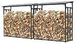 QUICK STAR 2 Stück Metall Kaminholzregal Anthrazit XXL 185 x 70 x 185 cm Garten Kaminholzunterstand 4,6 m³ / 7 SRM Kaminholzlager Stapelhilfe Aussen