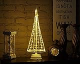 HONESTY Mini-Weihnachtsbaum, 43,2 cm, 85 LEDs, dekorative Lichter für Zuhause/Dekoration/Party/Hochzeit, USB- oder batteriebetrieben, warmweiße Mini-Lampe, Lichterbaum, innen weiß L