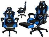 MT MALATEC Gaming Stuhl Bürostuhl Schreibtischstuhl mit Fußstützen Kissen Ergonomisch 8978