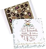 Herz & Heim® Lindt Pralinen | 155g | Christbaumkugel Motiv | mit 4 Wunschnamen & -text