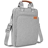 NIDOO Wasserdicht Laptop Tasche für 13,6' MacBook Air M2 / MacBook Pro 13 M2 / 12,9' iPad Pro M1 / Surface Laptop Go, Schultertasche Umhängetasche Hülle für 13' Galaxy Book Pro/Surface Pro X 8, Grau