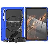 Tablet-PC Tasche für Samsung Galaxy Tab S8 Ultra 14,6 Zoll (SM-X900 / X906), Heavy Duty Shock TPU Case, Schutzabdeckung W Displayschutzfolie 360 Grad drehbar, Armband von Hand + Ba