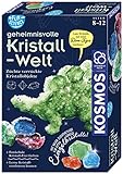 KOSMOS 654153 Fun Science - Geheimnisvolle Kristall-Welt., Verrückte Kristall-Objekte selbst züchten, Einzelkristalle, Tropfstein-Kristalle, Dino aus Kristallen, Experimentierset für Kinder ab 8 Jahre