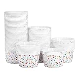 Angoily 100Pcs Papier Eisbecher Becher Papier Einweg Dessert Schalen Partei Liefert Behandeln Tassen für Eisbecher Gefrorenen Joghurt Suppe (Mix Polka Dot)