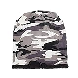 EHSIJAI Wintermützen für Frauen Winter Warm Damen Hut Kappe Baggy Warm Skimütze Kappen Frauen Häkeln Camouflage Wolle Winter Männer Baseball Caps Thermo Cap Damen Wintermützen, weiß, One size