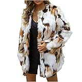 yiouyisheng Pelzjacke Damen Felljacke Damen Kunstfell Winterjacke Damen Elegant Warme Jacke Kunstpelz Mantel Plüschjacke Damen Flauschig Cardigan Pelzmantel Outwear Herbst Winter