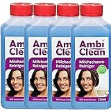 AmbiClean® Milchschaum-Reiniger für Kaffeevollautomat und Kaffeemaschine - 250 ml = 8 Liter Reinigungslösung- Flüssig-Reiniger für Milchaufschäumer oder Sahnespender - 4x250ml = 1 Liter Konzentrat ergibt 33 Liter Reinigungslösung von AmbiClean