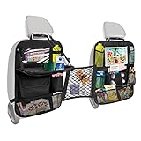 Ikodm 3er Set Auto Rückenlehnenschutz und Auto Netz Tasche, Autositz Organizer mit Tisch und Vielen Sack, Auto-Organizer Rücksitz Wasserdicht & Anti-Schmutzig mit 10.2 Zoll iPad Tablet-Tasche