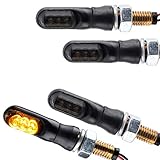 4x Motorrad LED Miniblinker Spark schwarz getönt Blinker Komplett Set vorne hinten