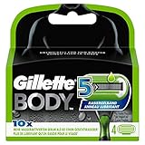 Gillette Body5 Rasierklingen, 4 Ersatzklingen für Körperrasierer Herren mit 5-fach Klinge