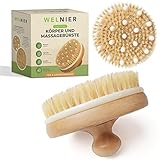 WELNIER ® [Das Original] Massagebürste – Trockenbürste und Nassbürste (Badebürste / Duschbürste) – Körperbürste aus Hochwertigem Holz – Peelingbürste Reduziert Cellulite und Verbessert Lymphfunktionen