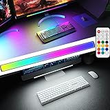 ABCidy Gaming Beleuchtung Led PC, Under Monitor Lampe RGBIC, Screenbar für TV, Ambient Deko 12 Dynamische Szenen, Lightbar Fernbedienung Farbwechsel, Einstellbare Helligkeit und Geschwindigkeit