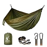 Fieleer Ultraleicht Reise Camping Hängematte Outdoor Hammock | Mit Premium Karabinern&2,5cm Breiten Schwerlastgurten mit 6 Schlingen | 275x140cm, 300kg Traglast, Fallschirm Nylon | Für Draußen Drinnen