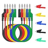 HOVCEH Multimeter Messleitungen Set, 5 Stück Bananenstecker Kabel 1m mit 10 Stück Krokodilklemmen für Prüfspitzen Multimeter Spannungsprüfer, Strommessgeräte, Stromprüfer Widerstandsmessgeräte