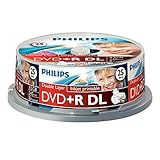 Philips DVD+R Rohlinge (8.5 GB Data/ 240 Minuten Video, 8X High Speed Aufnahme, 25er Spindel, Double Layer DL, Inkjet Printable)