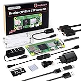 GeeekPi Raspberry Pi Zero 2 W Starter Kit with RPi Zero 2 W Case, 32GB SD Card Preloaded OS, QC3.0 Power Supply, 20 Pin Header, Micro USB to OTG Adapter, HDMI Cable, Heatsink, ON/Off Switch Cable