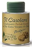 Farchioni Il Casolare - Bio Weißes Trüffelöl (100 ml) - Kaltgepresstes Ungefiltertes Extra Natives Olivenöl - Weiße Trüffelessenz - Gourmet-Gewürz Marinade Salatdressing - 100ml Blechdose