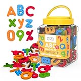 Magic Scholars ABC-Magnete, 130 Stück, magnetische Buchstaben und Zahlen Geschenkset | Pädagogisches Alphabet-Magnetspielzeug für Vorschulkinder Rechtschreibung, Zählen