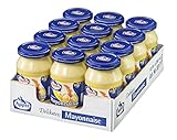 Appel Delikatess Mayonnaise aus dem Glas - Cremige Mayonnaise 80% - aus Eigelb und wertvollem Rapsöl - 12 x 250 ml