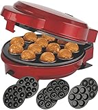 Melissa 16250072 3in1 Donut Muffin und Popcake-Maker 3 auswechselbare Backplatten, Rot Metallic