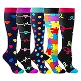 Campsnail Kompressionsstrümpfe Damen Kompressionssocken Stützstrümpfe Sneaker Socken Herren Laufsocken für Laufen Radfahren(5 Paar-A，L-XL)