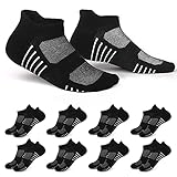 EKSHER 8 Paar Sneaker Socken Damen 35-38 Sportsocken Baumwolle Kurzsocken Unisex Schwarz