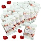 WeddingTree Fruchtgummi Herzen „Mr. & Mrs.“ 25 x 10g - Herz Gummibärchen - Als Gastgeschenke Hochzeit Süßigkeiten – Mr & Mrs Gastgeschenk - Hochzeits Give Aways Gummibärchen Herz Hochzeit Gastgeschenk