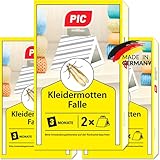 PIC Kleidermottenfalle - Mottenschutz für Kleiderschrank = 6 Stück - Mottenfalle für Kleidermotten, geeignet für den Kleiderschrank und sonstige Lagerung von Kleidung, Motten bekämpfen