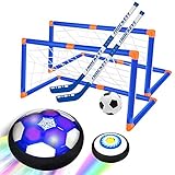 HIDMED Air Power Fußball Hover Ball Hockey Set, 3 Bälle 2 Schläge 2Fußballtore, Outdoor Indoor Spielzeug Geschenke für Kinder ab 3 Jahren