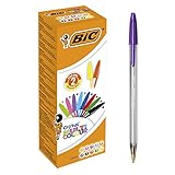 BIC Kugelschreiber Set Cristal Multi Colour, in 10 Farben, Strichstärke 0,42 mm, 20er Pack, Ideal für das Büro, das Home Office oder die Schule