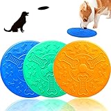 3 Stück Frisbee Hund, Hundefrisbee Weich NaturKautschuk, Hunde Frisbee Hundespielzeug Frisbee, Dog Disc Schwimmt für Hunde Aller Größen, für Land Und Wasser, Hundetraining, Werfen, Fangen & Spielen