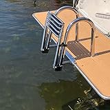 YONIISEA 4 Stufen Badeleiter Klappbar Heckmontage, Tragbar Bootsleiter Ausziehbar Schwimmdeckleiter mit Haltegriff, Rutschfestem Pedal, Poolleiter Edelstahl 106 cm Poolhöhe für Pool/Boot Lager 200kg