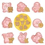 Kinder Keksausstecher Set, 8 Stück Kunststoff Ausstechformen, 3D Plätzchenausstecher, Cookies Cutter, Ausstecher Kunststoff Tiere, für Keksteig, Fondant, Cookie, Donut, Kuchendekoration