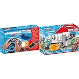 PLAYMOBIL 6914 Remote Control Set 2.4GHz, 1 x 9V Battery and 4 x 1.5V Cell Batteries Needed, Toy for Children Ages 6 City Life 70885 City Recycling Truck with Flashing Light