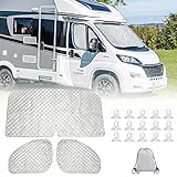 ConBlom Technology Thermomatte Kompatibel mit Ducato 2006-2021, Thermomatte Wohnmobil Fahrerhaus 3-teilig zum Isolieren, Warmhalten und Schützen der Privatsphäre