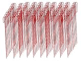 200 x Absperrleinenhalter rot lackiert für Warnband, Fangzaun, Absperrkette 1200 mm geriffelt