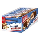 Knoppers NussRiegel – 24 x 40g – Schokoriegel mit Milch- und Nugatcreme, Haselnüssen, Karamell und Vollmilchschokolade