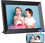 Digitaler Bilderrahmen 10.1 Zoll, Elektronischer Bilderrahmen mit 16GB Speicher WLAN Digitale bilderrahmen,Foto/Musik/Video Player/Kalender/Familink Drehung Fotoalbum Geschenk für Eltern