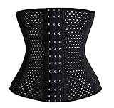 MW & Partner - Waist Trainer mit Stahlstäben - Sport Unterbrust Korsett (schwarz & beige) - Korsage - Taillenmieder - Shaper - Taillenformer - Figurformend (Schwarz, XS)