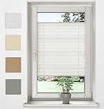 Sonello Plissee Klemmfix ohne Bohren 85cm x 140cm Weiß Faltrollo Plisseerollo Jalousie für Tür & Fenster Blickdicht Sichtschutz Sonnenschutz Fertifplissee Rollo