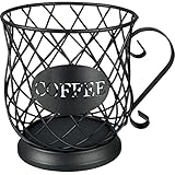 Alipis Kaffeehalter Kaffeehalter Draht Espresso Kapsel Ablagekorb Kaffeeorganisator für Kaffeebar Arbeitsplatte Schwarz