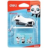 Deli Mini Hefter Set 'Panda Town' Geschenk Heftung Schreibtisch Büro Teen Studenten x1 Nr. 0453 weiß