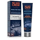 NO HAIR CREW Enthaarungscreme für den Intimbereich – extra sanfte Haarentfernung für Männer, 100 ml