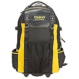 Stanley FatMax 1-79-215 Werkzeugrucksack, wasserdichter Kunststoffboden, atmungsaktive Polsterung, stabiler Teleskopgriff, robustes 600 Denier Nylon, 36 x 23 x 54 cm, Schwarz