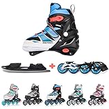 meteor® Inliner Rollen Invert Inline Skates Jungen Inliner Kinder Schlittschuhe Mädchen Skates ABEC7 Rollen inliner mit Einstellbarer Größe Kinder Inline Skates (2in1-38-41 L, Blue)