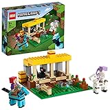 LEGO 21171 Minecraft Der Pferdestall Bauernhof Spielzeug für Jungen und Mädchen, Set mit Figuren: Pferd, Pony, Landarbeiter, Skelett, Skelettpferd