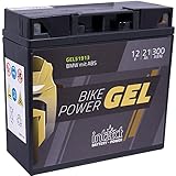 intAct - Bike-Power GEL51913, Motorradbatterie 12V 21Ah 300A (EN), Wartungsfreie Gel Motorradbatterie mit 30% mehr Startleistung, für Roller, Motorrad, Quad, Rasentraktor